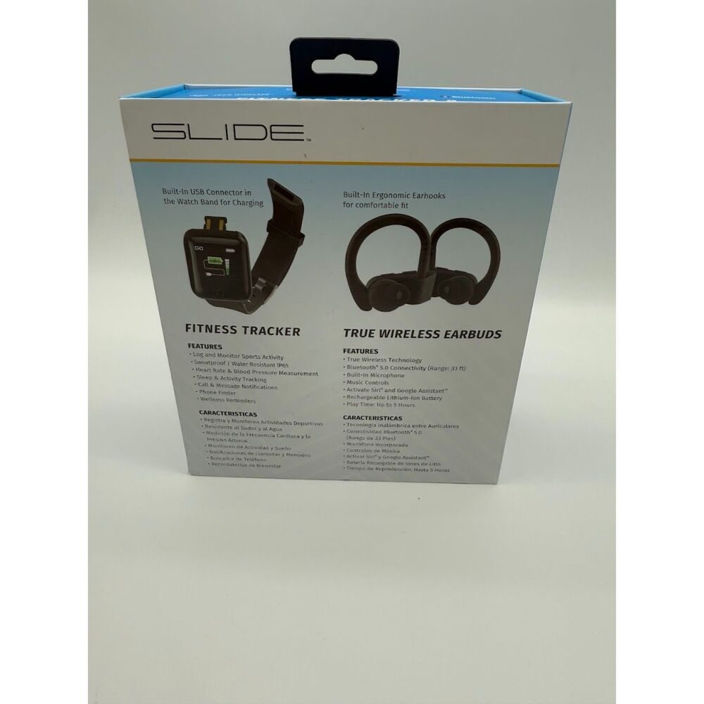 Slide Fitness Tracker and True Wireless Earbuds with Bluetooth - Picture 3 of 8